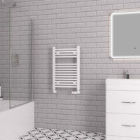Eastbrook Biava Multirail Vertical Curved Heated Towel Rail - Gloss White