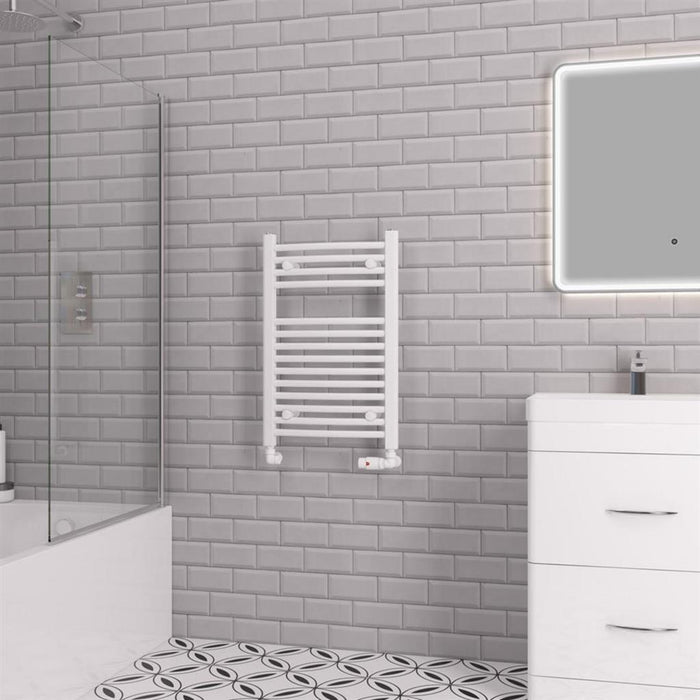 Eastbrook Biava Multirail Vertical Curved Heated Towel Rail - Gloss White