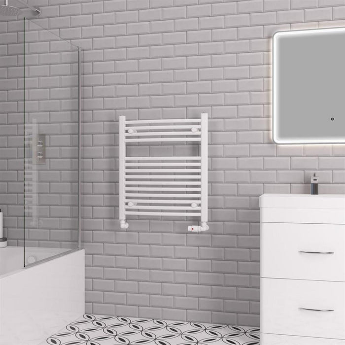 Eastbrook Biava Multirail Vertical Curved Heated Towel Rail - Gloss White