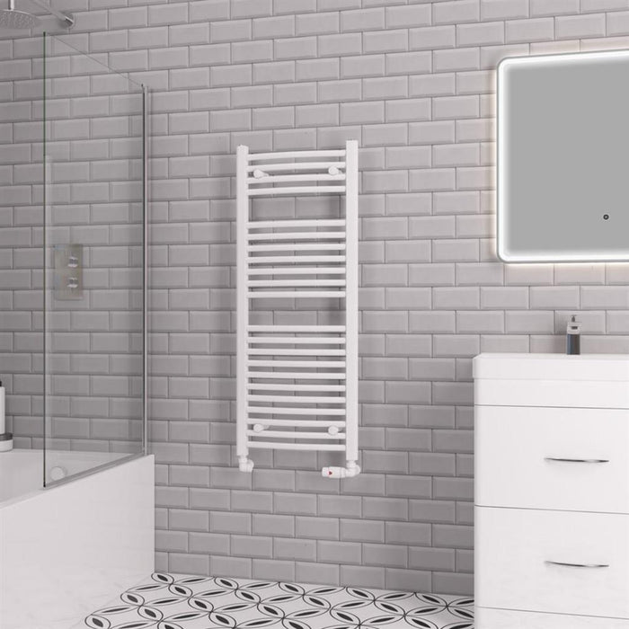 Eastbrook Biava Multirail Vertical Curved Heated Towel Rail - Gloss White