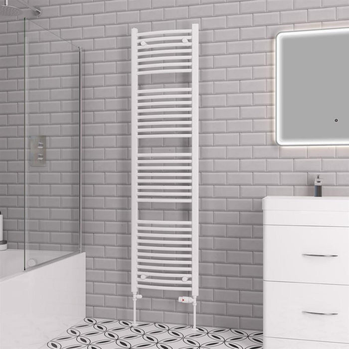 Eastbrook Biava Multirail Vertical Curved Heated Towel Rail - Gloss White