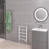 Eastbrook Tuscan Multirail Vertical Straight Heated Towel Rail - Gloss White