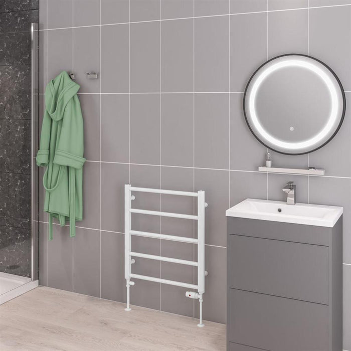 Eastbrook Tuscan Multirail Vertical Straight Heated Towel Rail - Gloss White