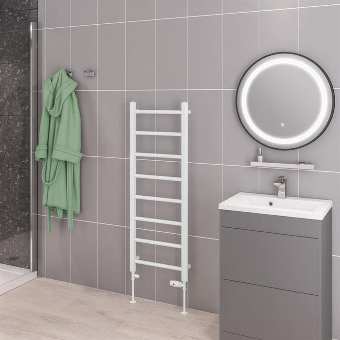 Eastbrook Tuscan Multirail Vertical Straight Heated Towel Rail - Gloss White