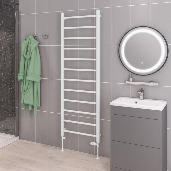 Eastbrook Tuscan Multirail Vertical Straight Heated Towel Rail - Gloss White