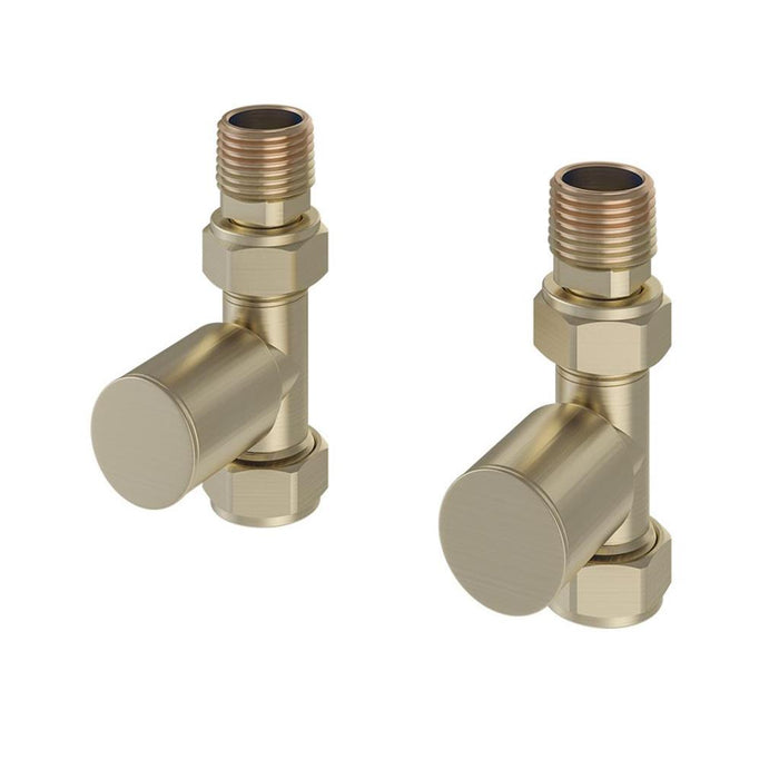 Eastbrook Round Head Straight Manual Radiator Valves Pair