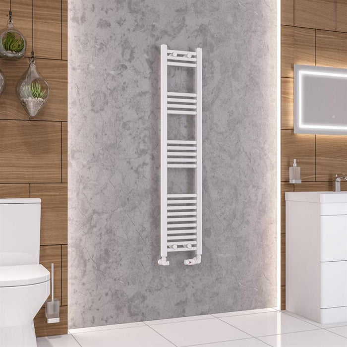 Eastbrook Wendover Vertical Straight Heated Towel Rail - White