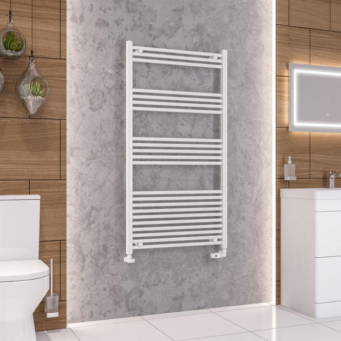 Eastbrook Wendover Vertical Straight Heated Towel Rail - White