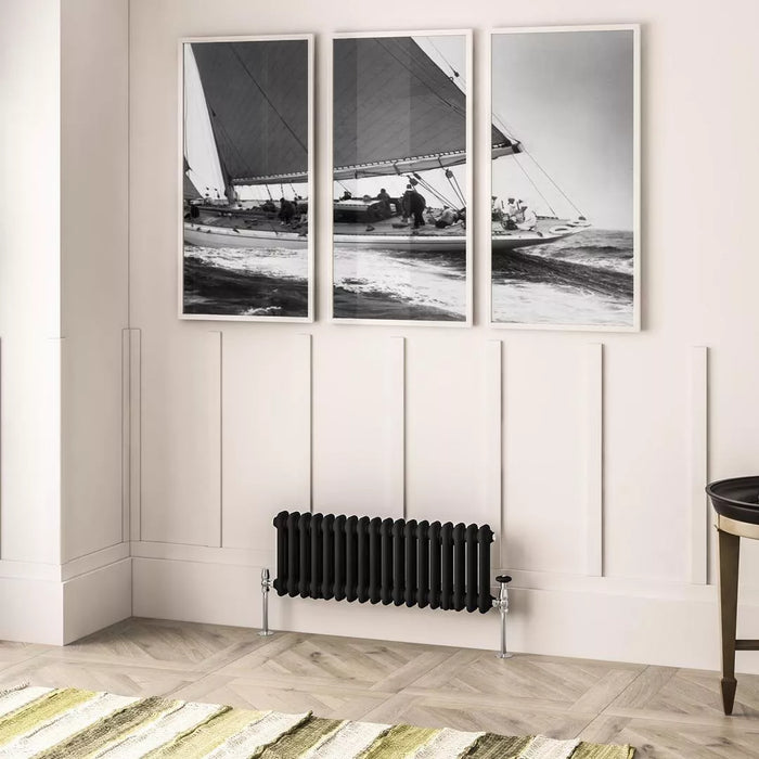Eastbrook Imperia Horizontal 2 Column Radiator - Matt Black