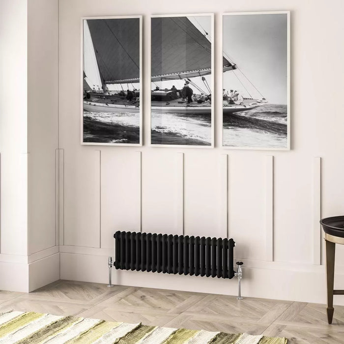 Eastbrook Imperia Horizontal 2 Column Radiator - Matt Black