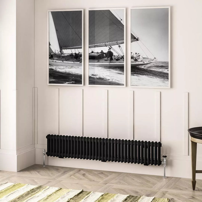 Eastbrook Imperia Horizontal 2 Column Radiator - Matt Black