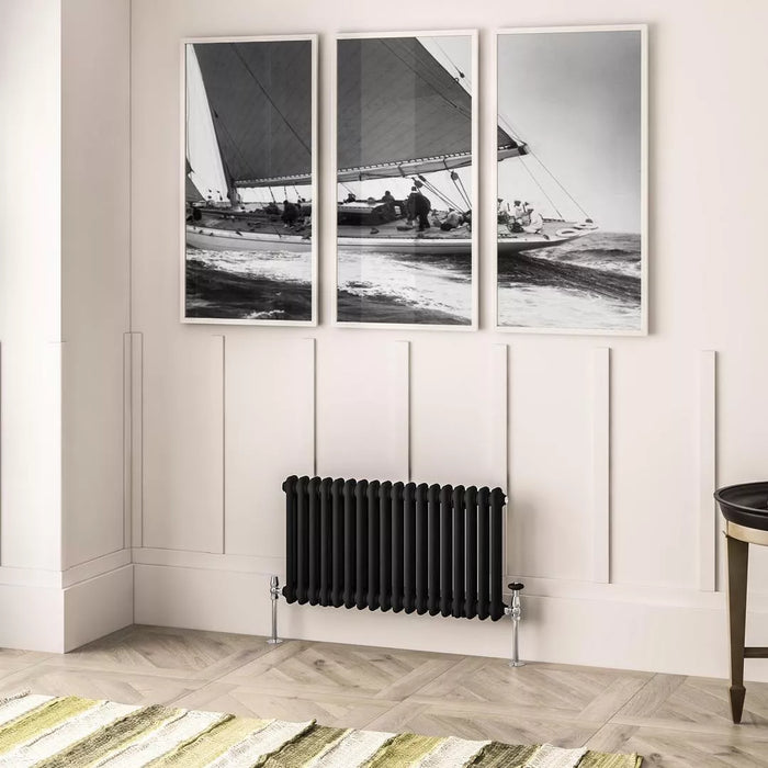 Eastbrook Imperia Horizontal 2 Column Radiator - Matt Black