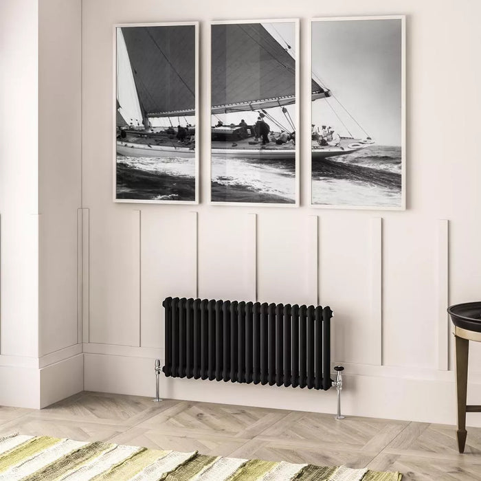 Eastbrook Imperia Horizontal 2 Column Radiator - Matt Black
