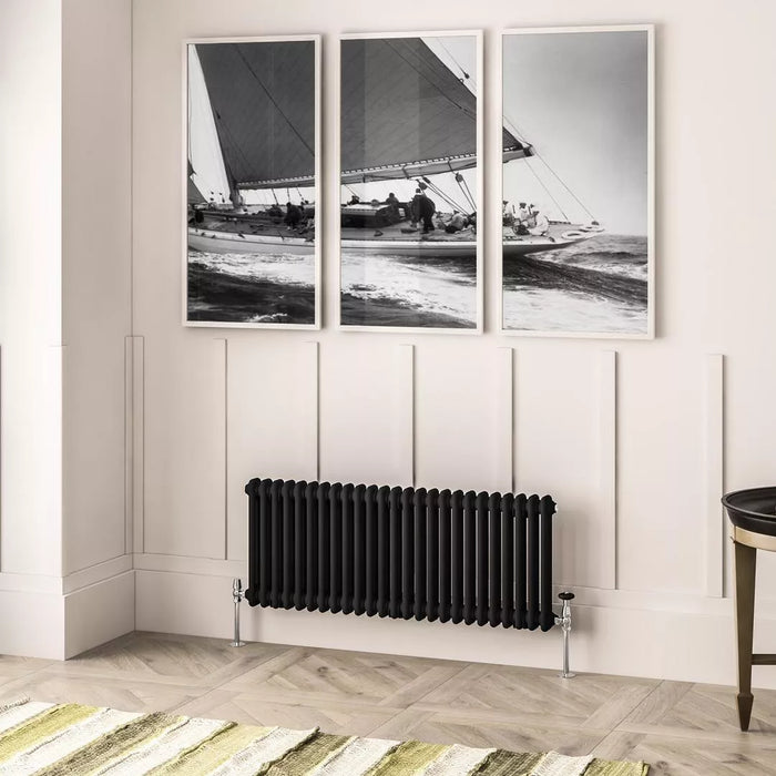 Eastbrook Imperia Horizontal 2 Column Radiator - Matt Black