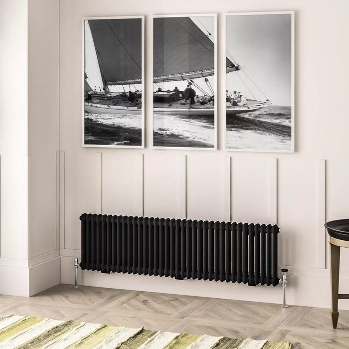 Eastbrook Imperia Horizontal 2 Column Radiator - Matt Black