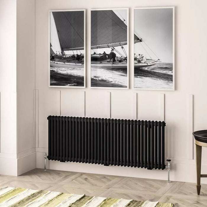Eastbrook Imperia Horizontal 2 Column Radiator - Matt Black