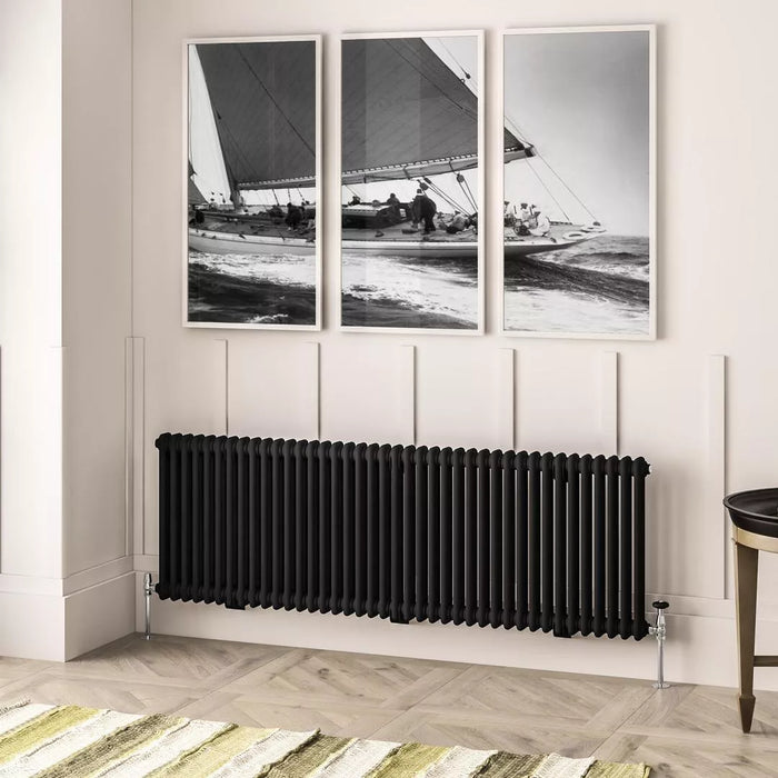 Eastbrook Imperia Horizontal 2 Column Radiator - Matt Black