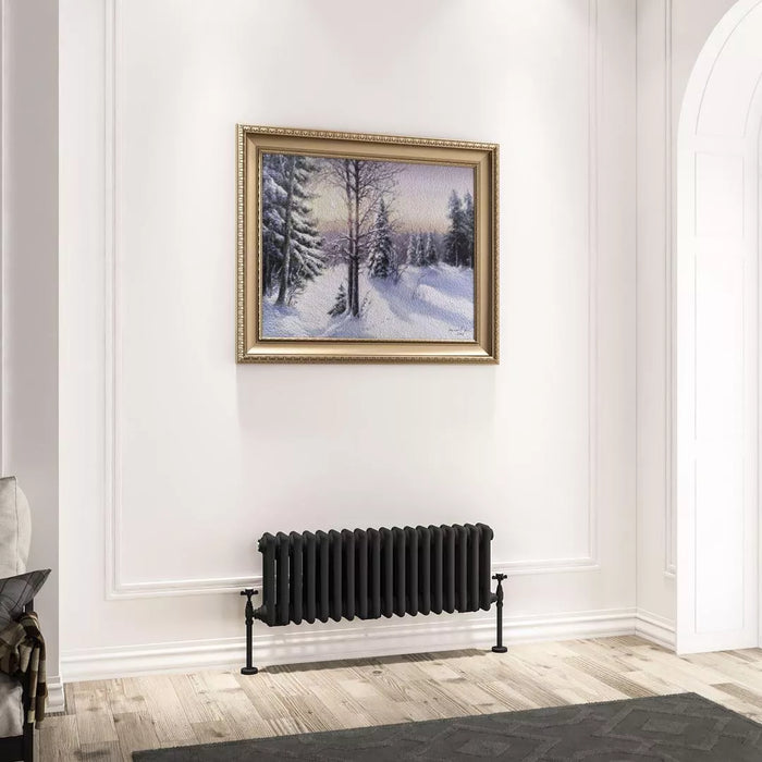 Eastbrook Imperia Horizontal 3 Column Radiator - Matt Black