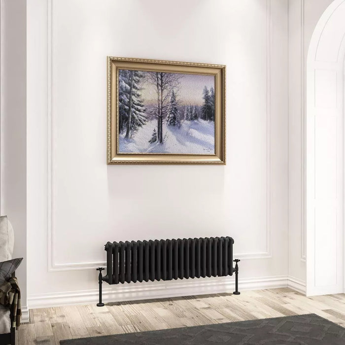 Eastbrook Imperia Horizontal 3 Column Radiator - Matt Black