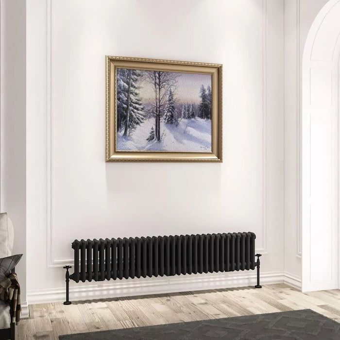 Eastbrook Imperia Horizontal 3 Column Radiator - Matt Black