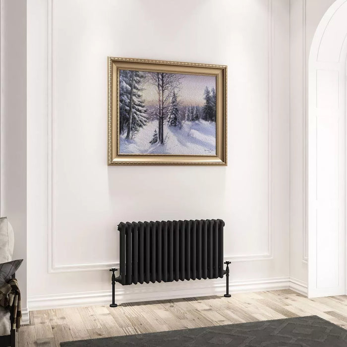 Eastbrook Imperia Horizontal 3 Column Radiator - Matt Black