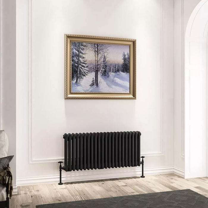 Eastbrook Imperia Horizontal 3 Column Radiator - Matt Black
