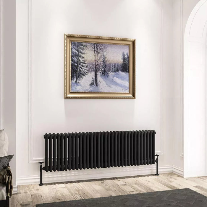 Eastbrook Imperia Horizontal 3 Column Radiator - Matt Black