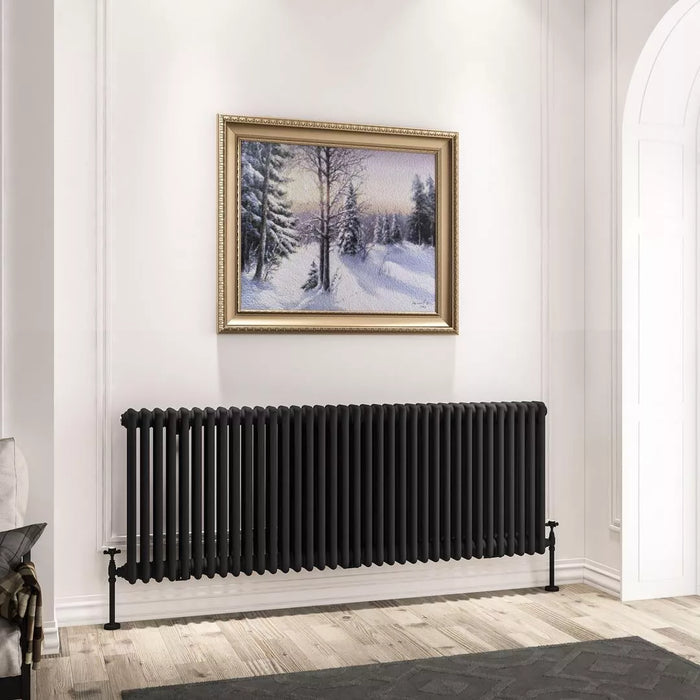 Eastbrook Imperia Horizontal 3 Column Radiator - Matt Black