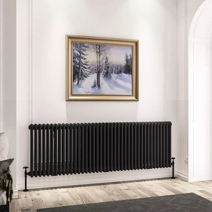 Eastbrook Imperia Horizontal 3 Column Radiator - Matt Black