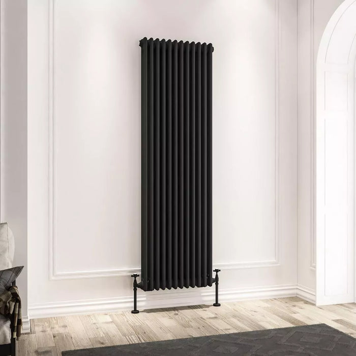 Eastbrook Imperia Vertical 3 Column Radiator - Matt Black