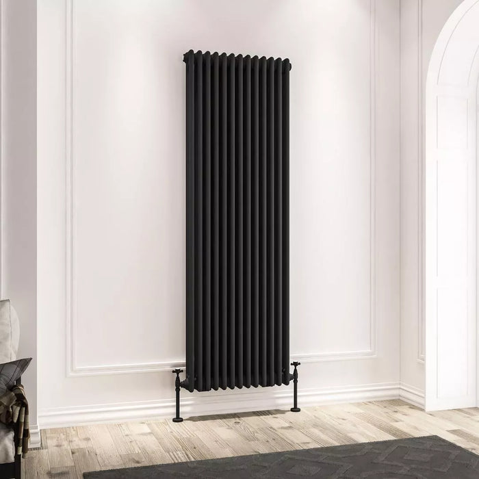 Eastbrook Imperia Vertical 3 Column Radiator - Matt Black