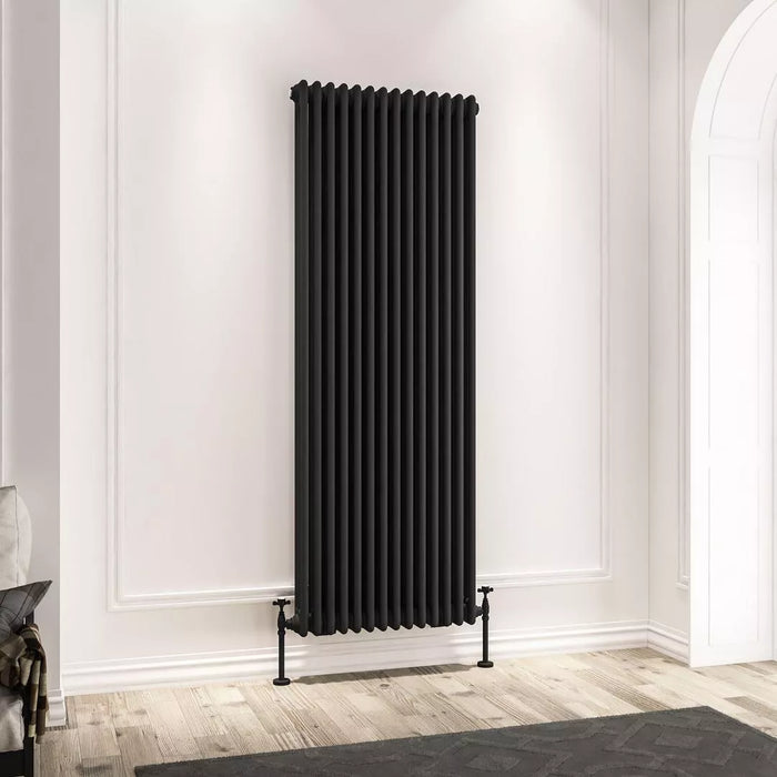 Eastbrook Imperia Vertical 3 Column Radiator - Matt Black