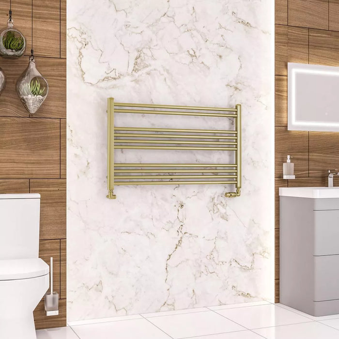 Eastbrook Wendover Straight Heated Towel Rail - Brushed Brass