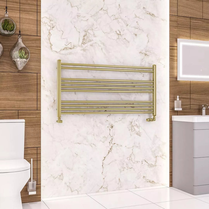 Eastbrook Wendover Straight Heated Towel Rail - Brushed Brass