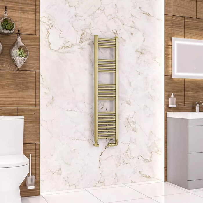 Eastbrook Wendover Straight Heated Towel Rail - Brushed Brass