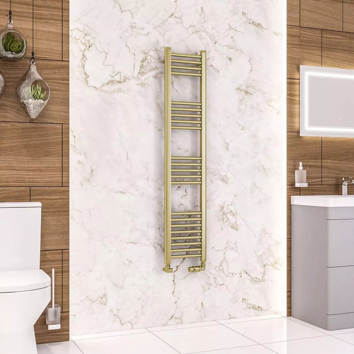 Eastbrook Wendover Straight Heated Towel Rail - Brushed Brass