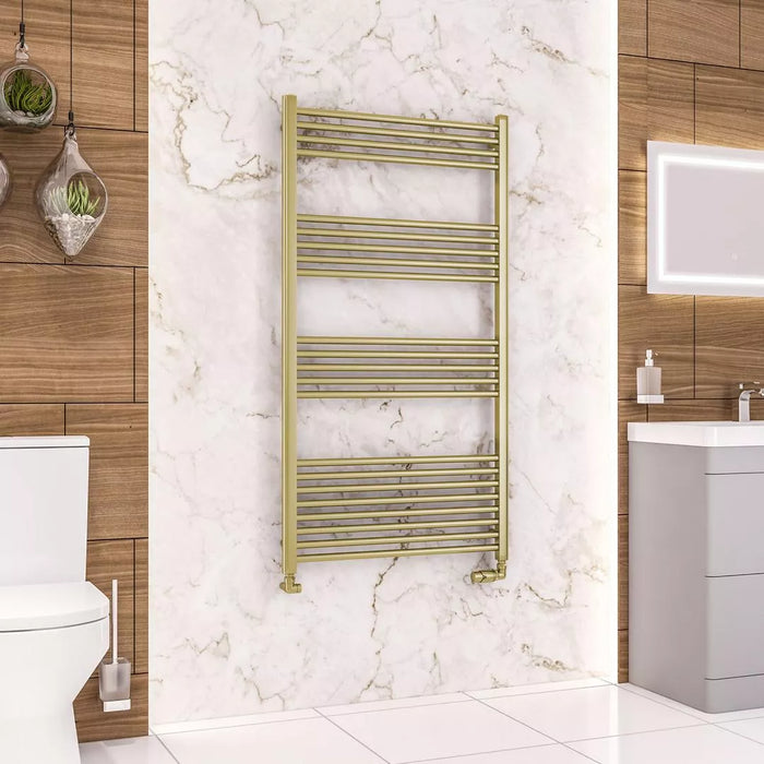 Eastbrook Wendover Straight Heated Towel Rail - Brushed Brass