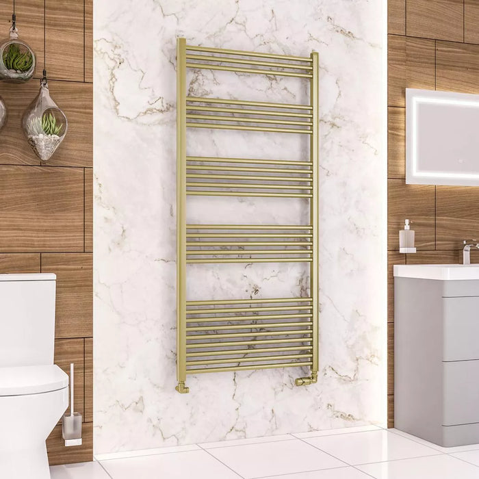 Eastbrook Wendover Straight Heated Towel Rail - Brushed Brass