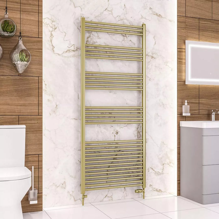Eastbrook Wendover Straight Heated Towel Rail - Brushed Brass