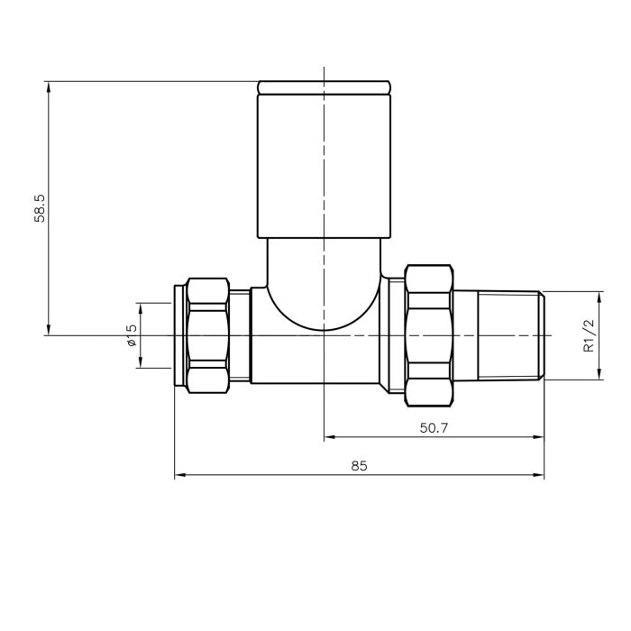 Eastbrook Round Head Straight Manual Radiator Valves Pair
