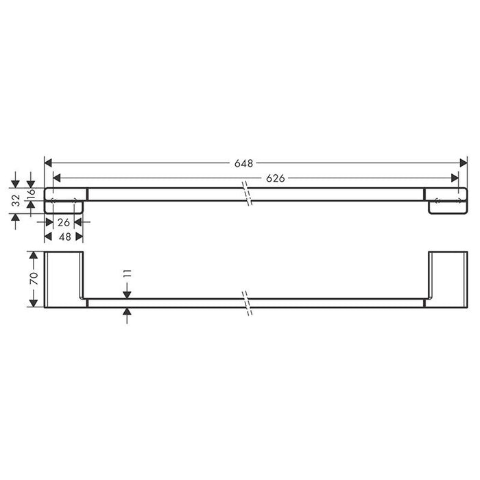 Hansgrohe AddStoris Single Towel Rail