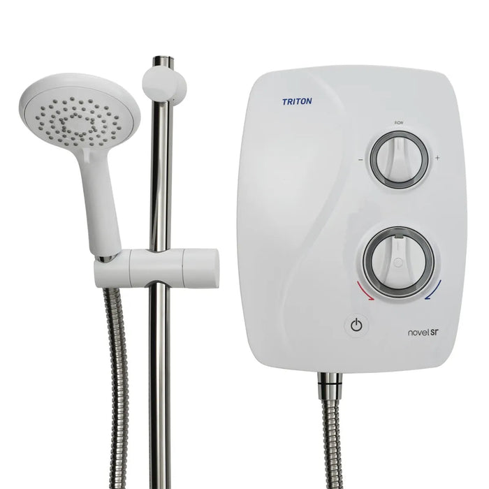 Triton Novel SR Silent Running Thermostatic Power Shower - White