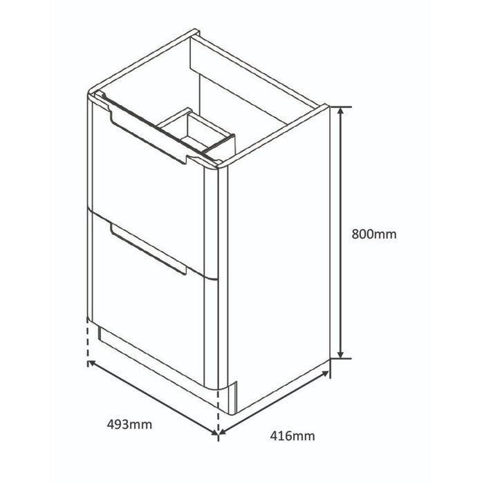 Tailored Monza 2 Drawer Floorstanding Vanity Unit with Basin