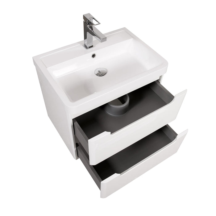 Tailored Monza 2 Drawer Wall Hung Vanity Unit with Basin