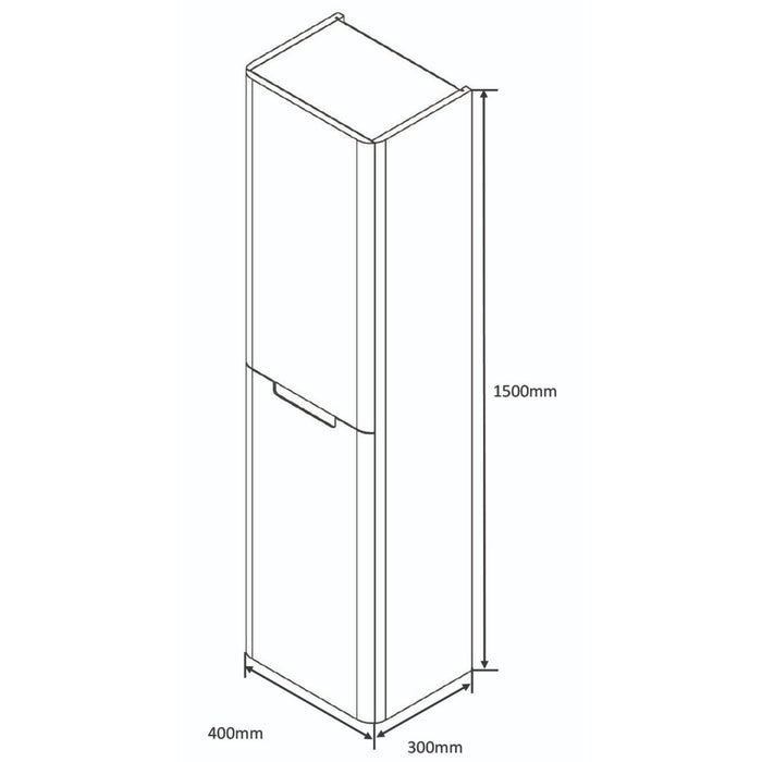 Tailored Monza 400mm 2 Door Wall Hung Tall Storage Unit