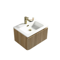 Tailored Flauto 1 Drawer Fluted Wall Hung Vanity Unit with Matt White Basin