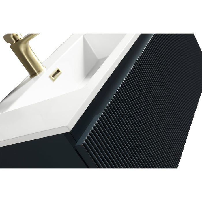 Tailored Flauto 1 Drawer Fluted Wall Hung Vanity Unit with Matt White Basin