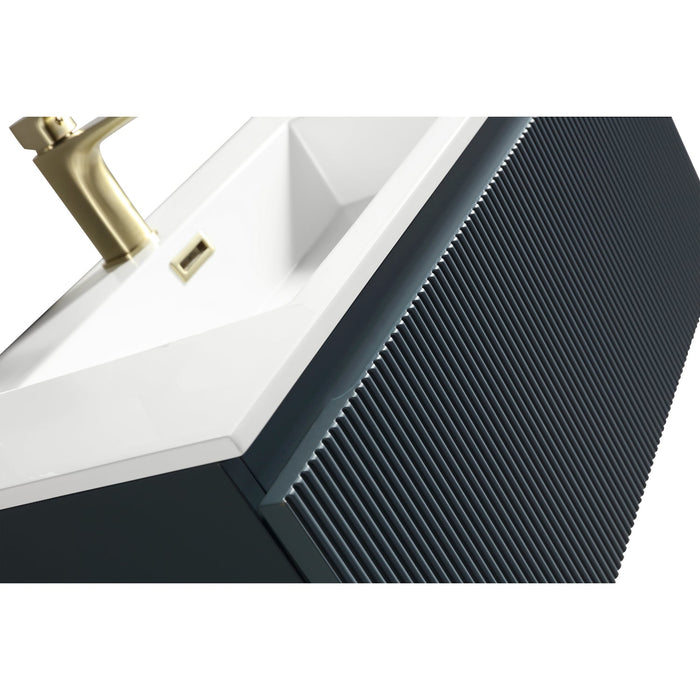 Tailored Flauto 1 Drawer Fluted Wall Hung Vanity Unit with Matt White Basin