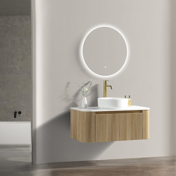 Lussaro Isabelle Wall Hung Vanity Unit With Countertop - 872mm Wide