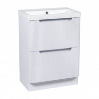 Tailored Monza 600mm 2 Drawer Fluted Floorstanding Vanity Unit with Basin